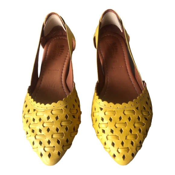 Spring Step flat Delorse Ballerina Yellow Sandals Size 38 - Picture 3 of 6